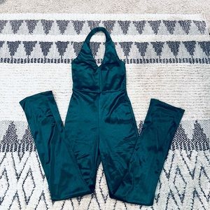 NEW ATTACHED Green Halter Jumpsuit